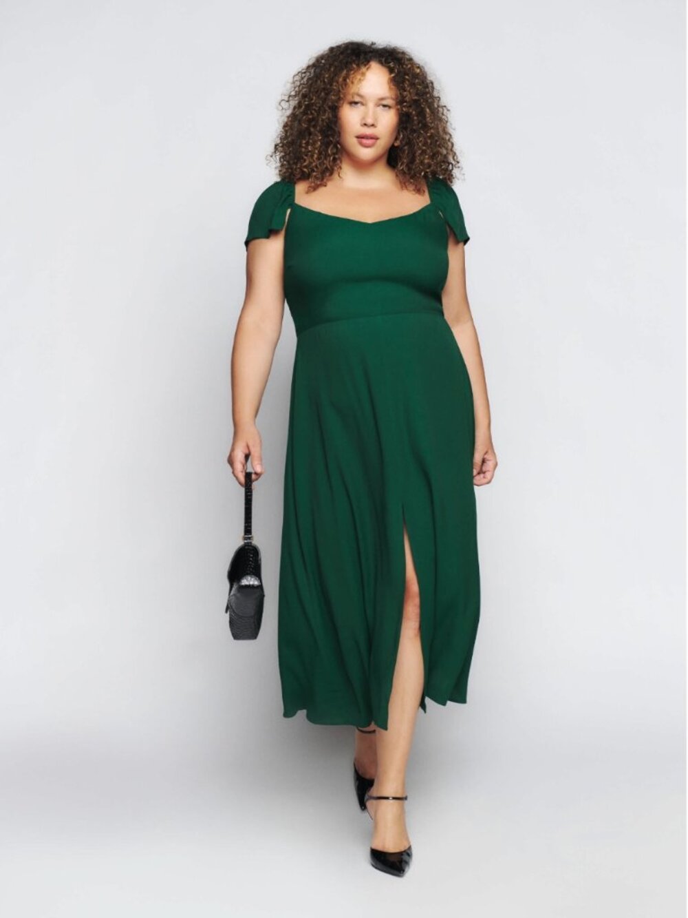 Reformation Baxley Dress – Emerald Green – Size 14